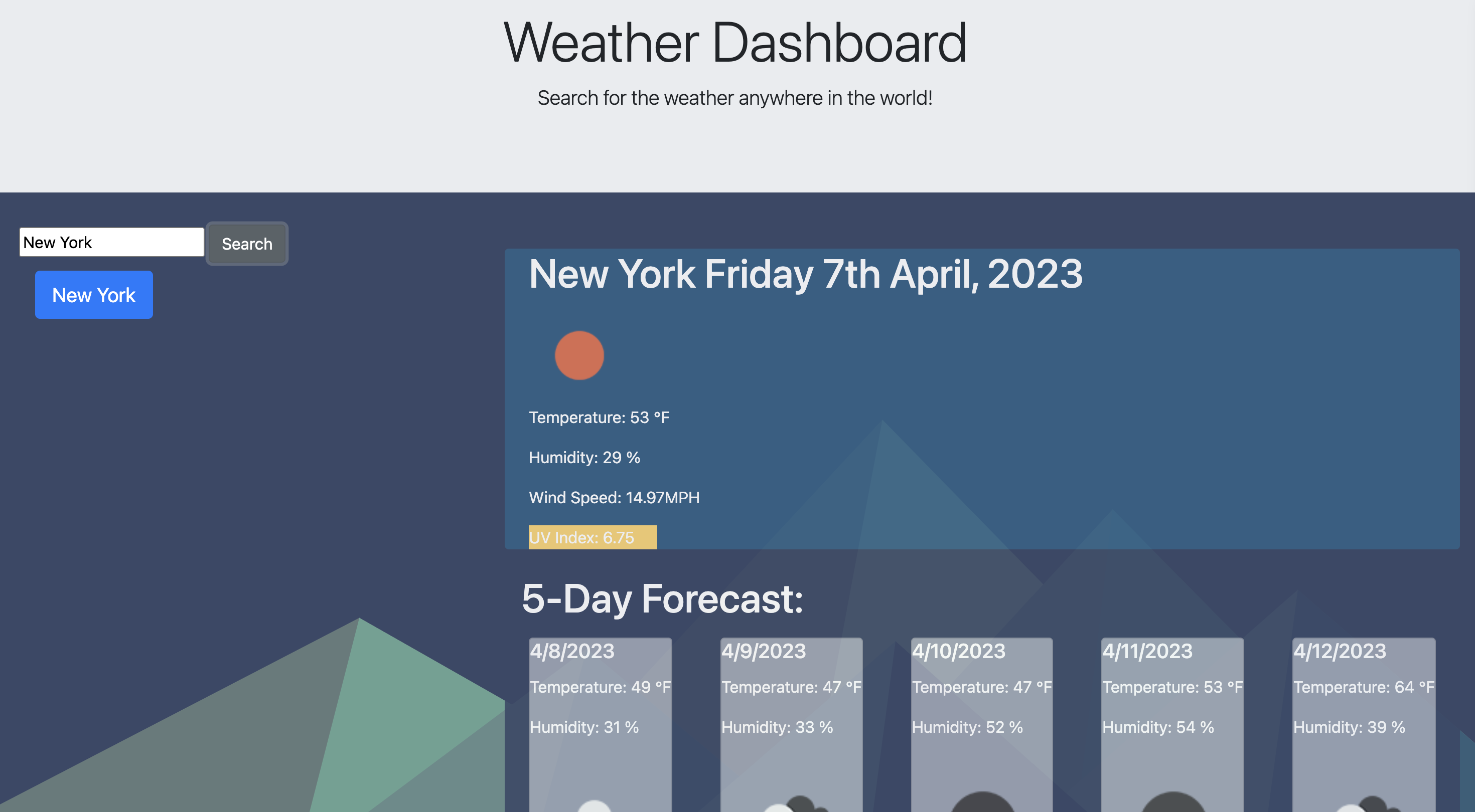 Weather Dashboard